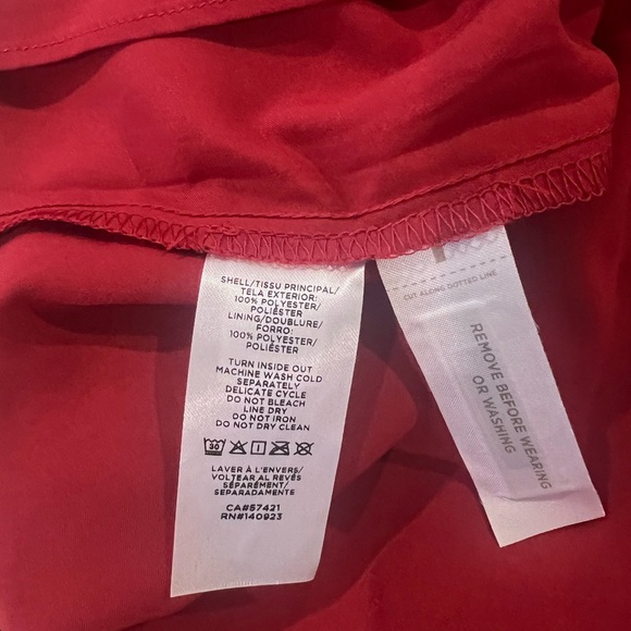 Loft Red Paisley Shimmer Flounce Dress NWT | Size Large - Picture 6 of 6